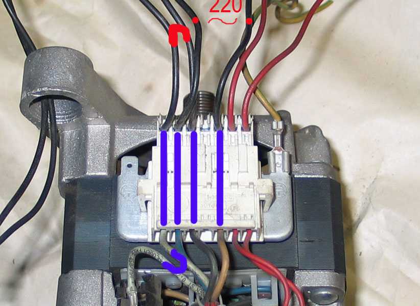 Как подключить двигатель стиральной машины 7 проводов Как подключить двигатель от стиральной машины к 220 напрямую фото - DelaDom.ru