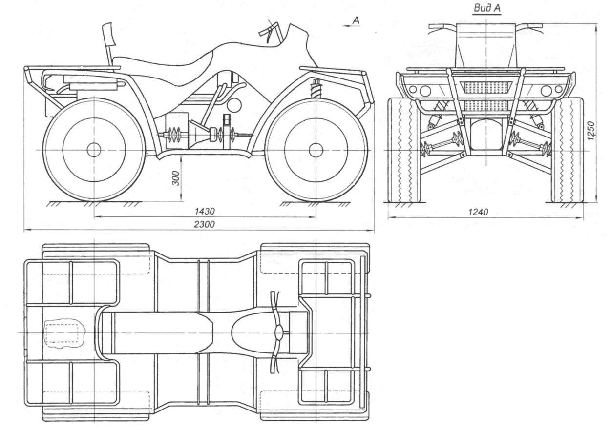 Квадроцикл своими руками с двигателем от мотоблока чертежи 4х4