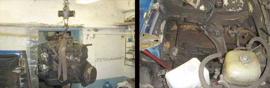 Как двум мужикам снять двигатель с «классики» у себя в гараже? простая инструкция!