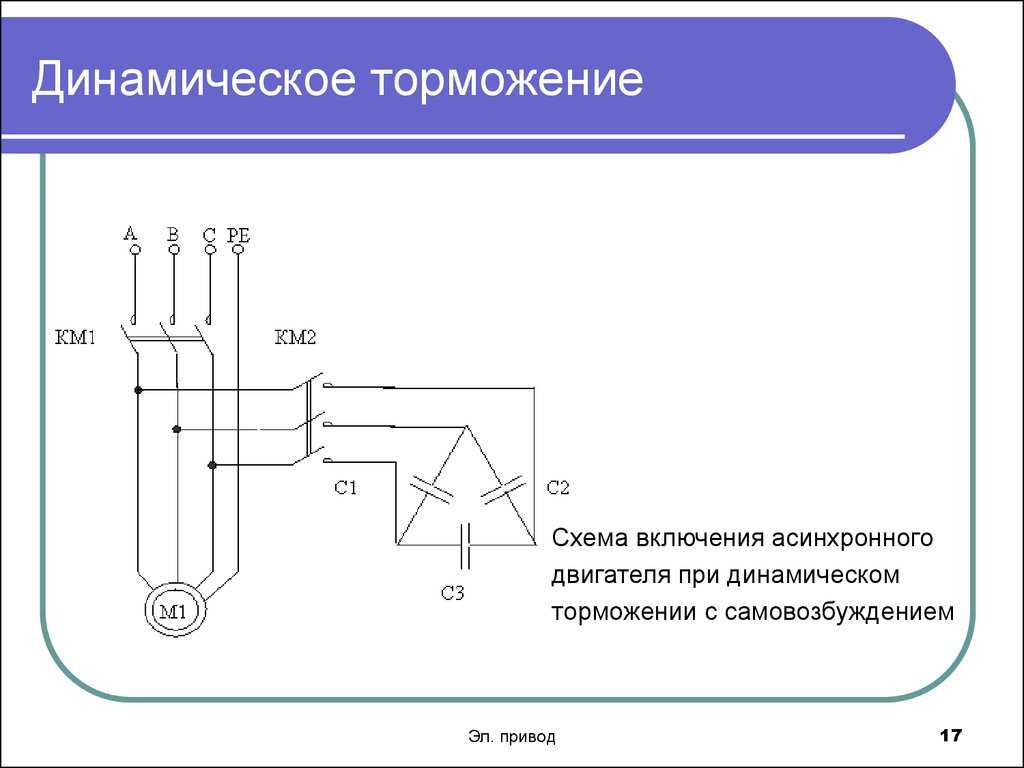 Динамическое торможение асинхронного двигателя (схема, видео)