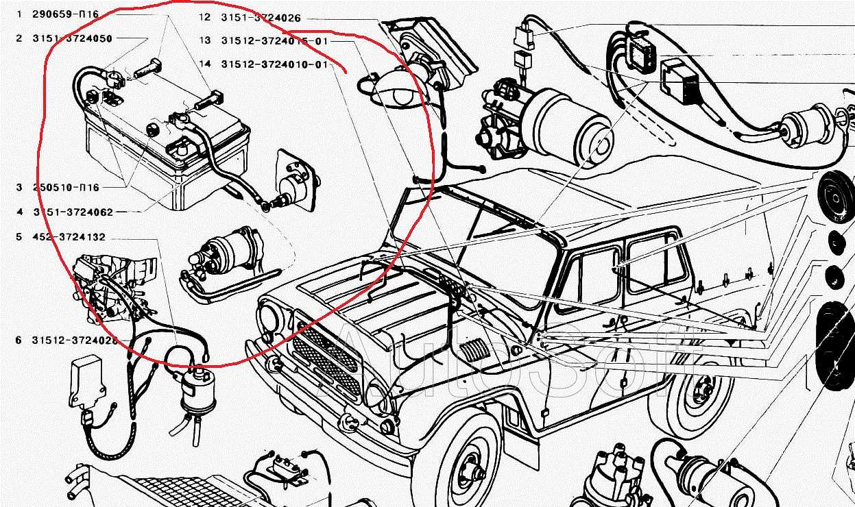 Схемы электропроводки автомобилей уаз-469 и 469б старого и нового образца: электросхемы с подробным описанием электрооборудования, узлов и ремонт своими руками